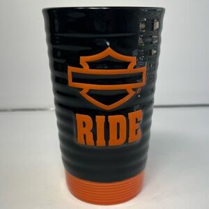 Harley-Davidson Ride Travel Black and Orange Ceramic Coffee Mug Cup